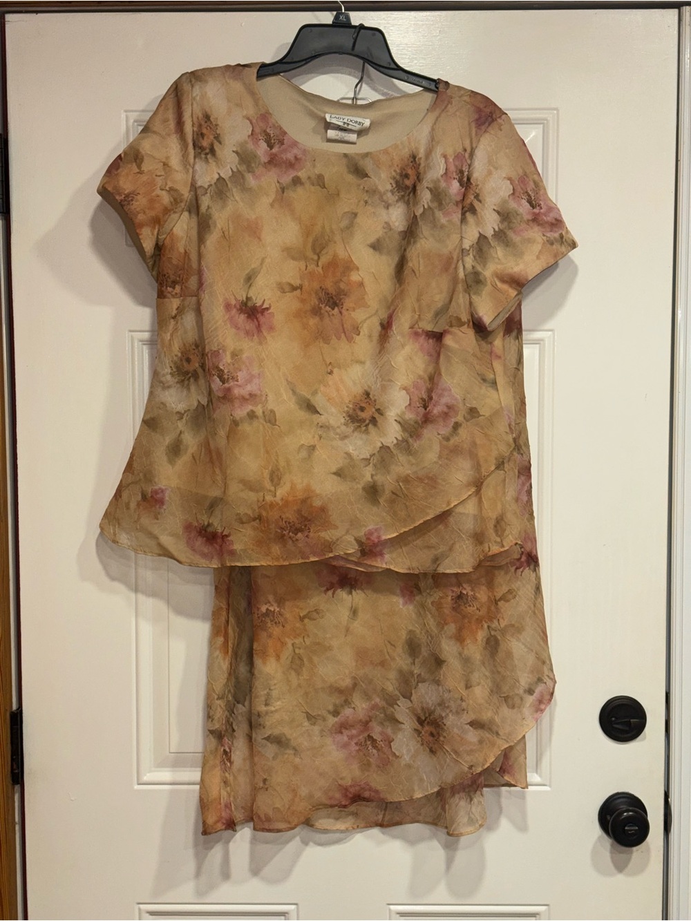 Lady Dorby Blush Peach Floral Sheer Top